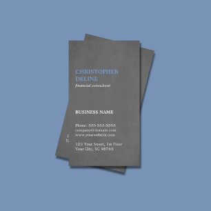 Modern Simple Texture Grey Blue Consultant Business Card