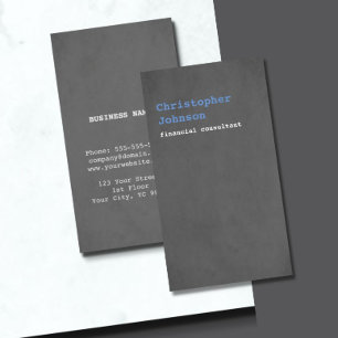 Modern Simple Texture Grey Blue Consultant Business Card