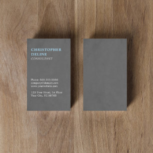 Modern Simple Texture Grey Blue Consultant Business Card