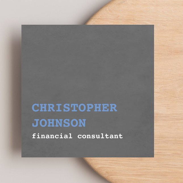 Modern Simple Texture Grey Blue Consultant Square Business Card (Creator Uploaded)