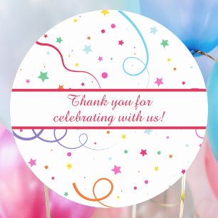 Modern Simple Thank You Celebration Custom Message Classic Round Sticker