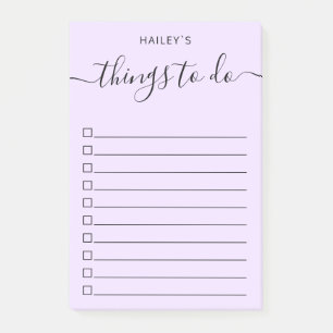 Modern Simple To Do List   Purple Post-it Notes