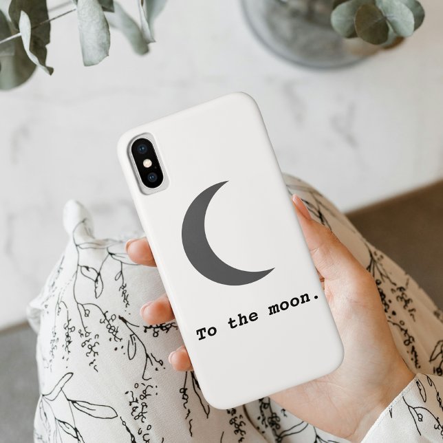 Modern Simple To the Moon Quote Case-Mate iPhone Case (Creator Uploaded)