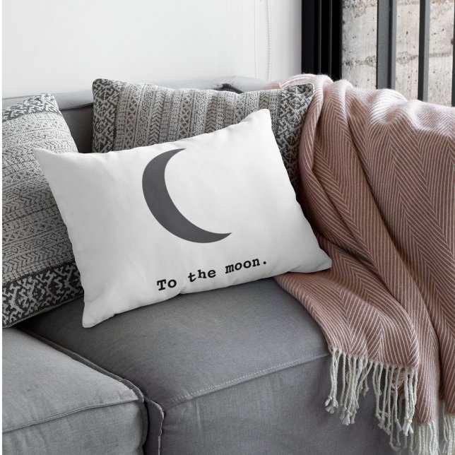 Modern Simple To the Moon Quote Lumbar Cushion (Creator Uploaded)