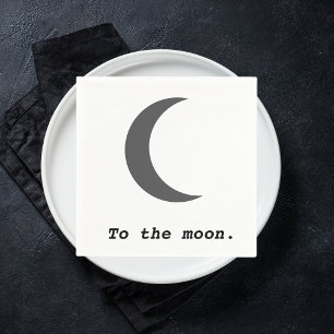 Modern Simple To the Moon Quote Napkin