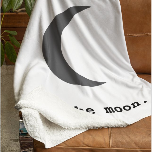 Modern Simple To the Moon Quote Sherpa Blanket (Creator Uploaded)