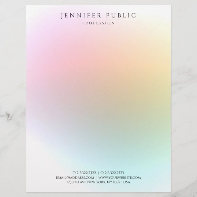Modern Simple Trendy Colourful Template Elegant Custom Letterhead (Front)