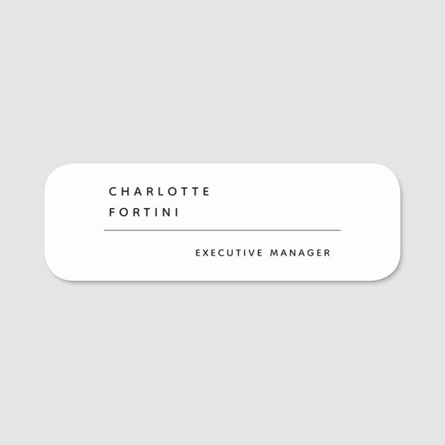 Modern Simple Trendy Minimalist  Name Tag (Front)