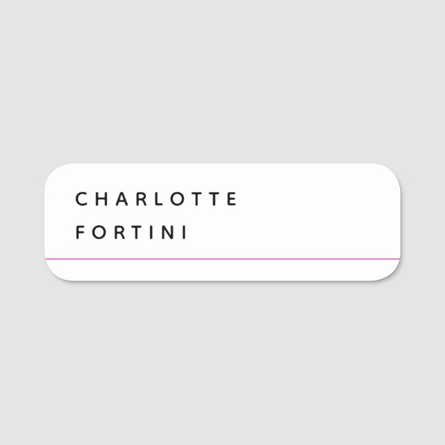 Modern Simple Trendy Minimalist  Name Tag (Front)