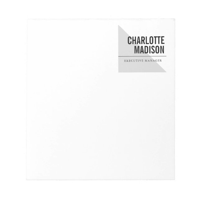 Modern Simple Trendy Minimalist Plain Notepad (Front)