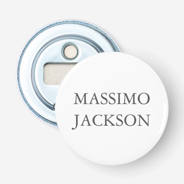 Modern Simple Trendy Minimalist Plain Own Name Bottle Opener (Front)