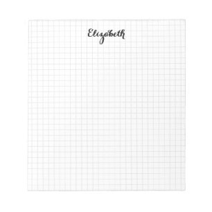 Modern Simple Trendy Stylish Squares Elegant Name Notepad