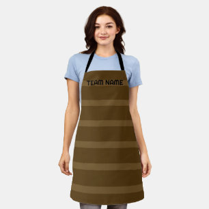 Modern Simple Two Tone Stripe Geometric Boho brown Apron