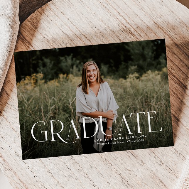 Modern Simple Type Graduation Announcement (Creator Uploaded)