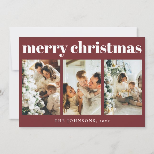 Modern Simple Typography Christmas Holiday Card (Front)