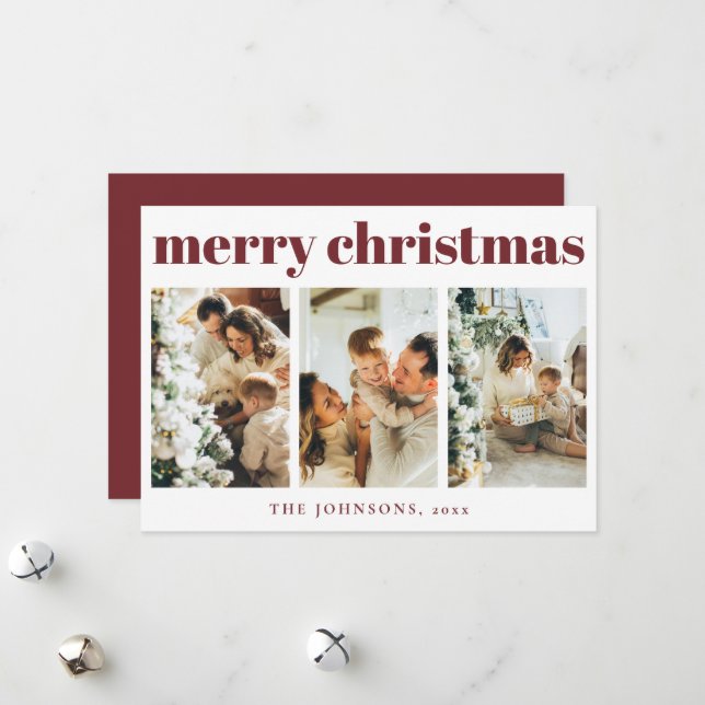 Modern Simple Typography Christmas Holiday Card (Front/Back In Situ)
