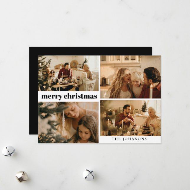 Modern Simple Typography Christmas Holiday Card (Front/Back In Situ)