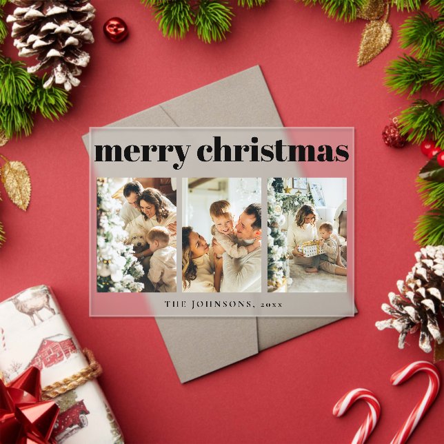 Modern Simple Typography Christmas Holiday Card Acrylic Invitations (Insitu (Holiday))