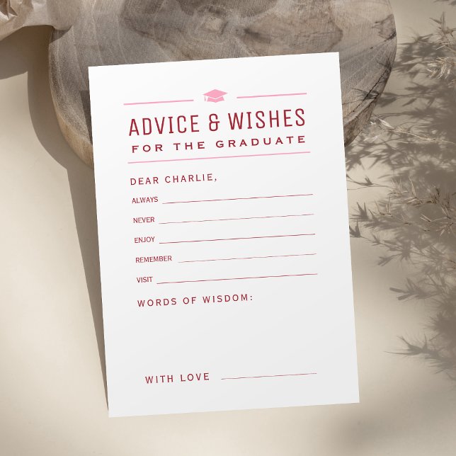 Modern Simple Typography Graduate advice & wishes  Card (Modern Simple Typography Graduate advice & wishes Card)