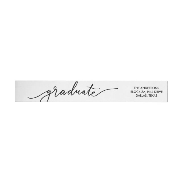 Modern Simple Typography Graduate Wrap Around Label (Individual)
