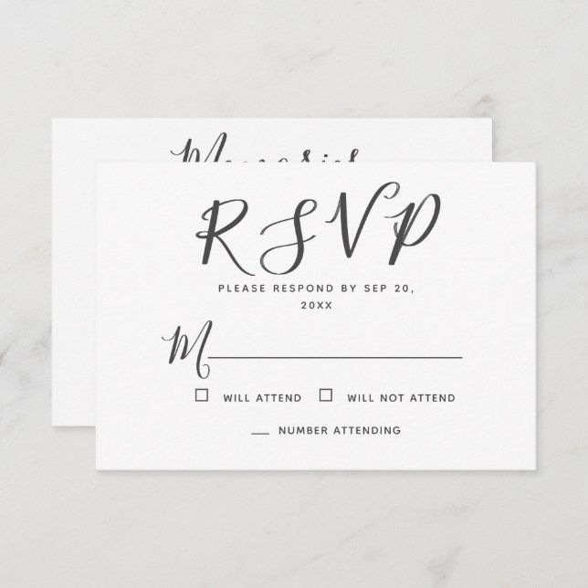 Modern Simple Typography Memories Memorial Reply  RSVP Card (Front/Back)