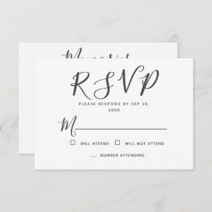 Modern Simple Typography Memories Memorial Reply RSVP Card