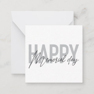 Modern, simple typography of Happy Memorial Day Card