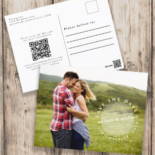 Modern Simple Typography Photo Minimalist Stamp Postcard