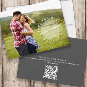 Modern Simple Typography Photo Minimalist Stamp Save The Date