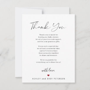 Modern simple typography script baby shower thank you card