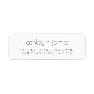 Modern Simple Typography Wedding Return Address