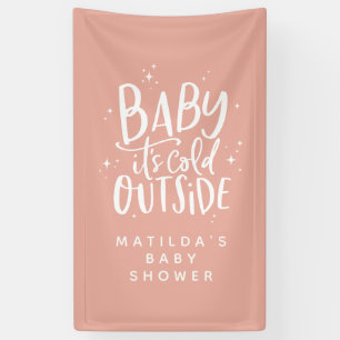 Modern simple typography winter baby shower party banner