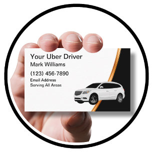 Modern Simple Uber Driver Ride Hailing Business Card