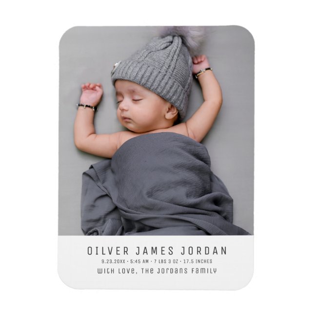 Modern Simple Unique Baby Photo Keepsake Gifts Magnet (Vertical)