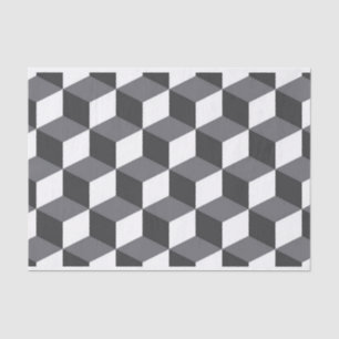 Modern, simple, urban architectural cubes pattern tissue paper