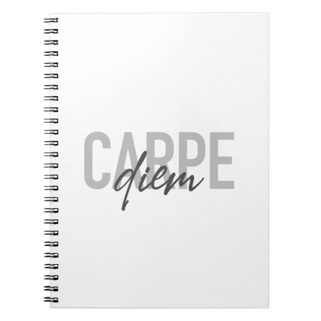 Modern, simple, urban, cool design Carpe Diem Notebook (Front)