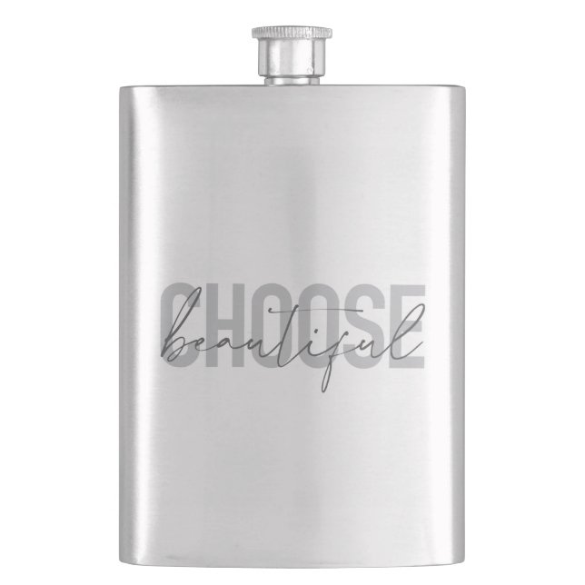 Modern, simple, urban cool design Choose Beautiful Hip Flask (Front)