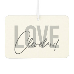 Modern, simple, urban, cool design Love Cleveland Car Air Freshener