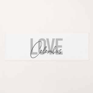 Modern, simple, urban cool design Love Colombus Yoga Mat