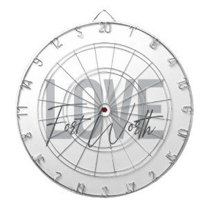 Modern, simple, urban cool design Love Forth Worth Dartboard