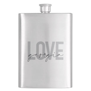 Modern, simple, urban, cool design Love Georgia Hip Flask