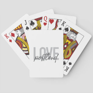 Modern, simple, urban, cool design Love Portland Playing Cards