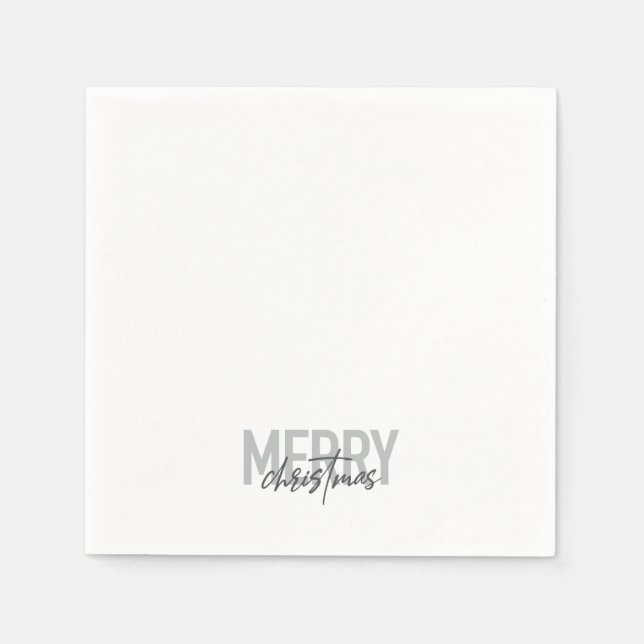 Modern, simple, urban cool design Merry Christmas Napkin (Front)