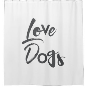 Modern, simple, urban, cool design of Love Dogs Shower Curtain