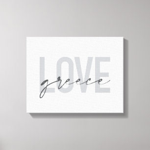 Modern, simple, urban, cool design of Love Greece Canvas Print