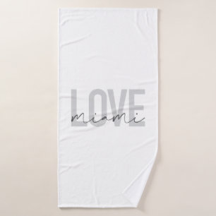 Modern, simple, urban, cool design of Love Miami Bath Towel