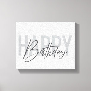 Modern, simple, urban, cool Happy Birthday Canvas Print