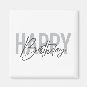 Modern, simple, urban, cool Happy Birthday Magnet