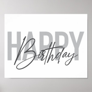 Modern, simple, urban, cool Happy Birthday Poster