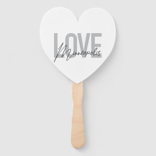 Modern, simple, urban, cool Love Minneapolis Hand Fan